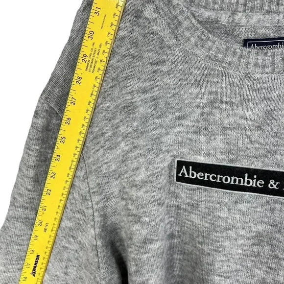Abercrombie & Fitch NEW Mens XL Gray Wool Alpaca Blend Logo Crewneck Sweater - Picture 9 of 14